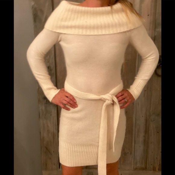 Moda International Dresses & Skirts - Moda Intl. Angora Off Shoulder Sweater Dress